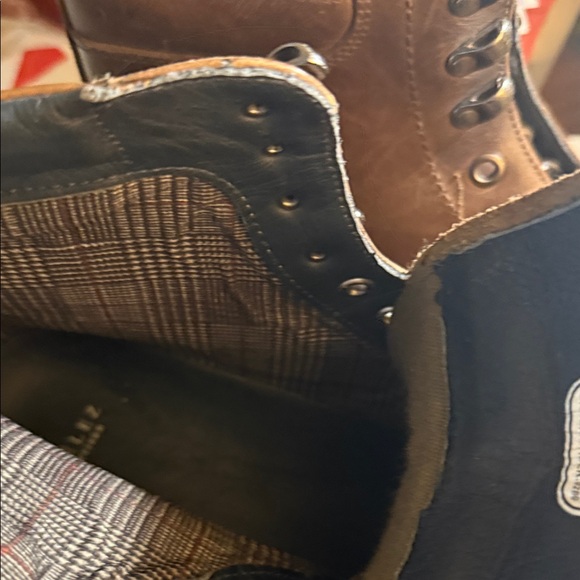Brown Leather Lace-Up Boots with Plaid Lining made in brasil 100 leather main image 7